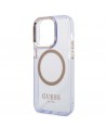 Guess GUHMP14LHTCMU iPhone 14 Pro 6.1" purple/purple hard case Gold Outline Translucent MagSafe