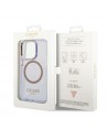 Guess GUHMP14LHTCMU iPhone 14 Pro 6.1" purple/purple hard case Gold Outline Translucent MagSafe