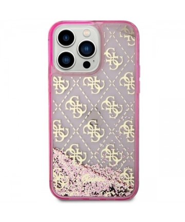 Guess GUHCP14LLC4PSGP iPhone 14 Pro 6.1" pink/pink hardcase Liquid Glitter 4G Transculent