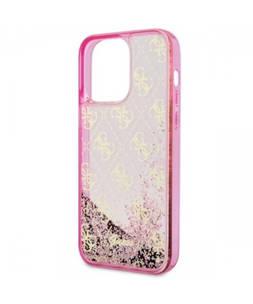 Guess GUHCP14LLC4PSGP iPhone 14 Pro 6.1" pink/pink hardcase Liquid Glitter 4G Transculent