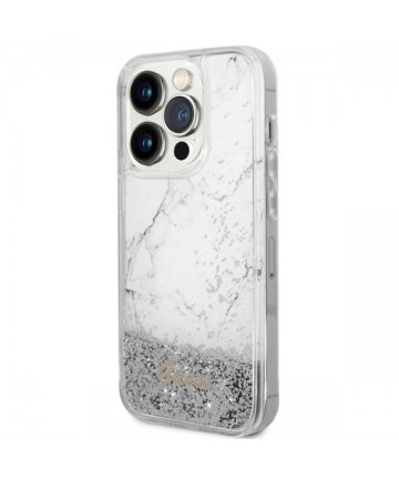 Guess GUHCP14LLCSGSGH iPhone 14 Pro 6.1" white/white hardcase Liquid Glitter Marble