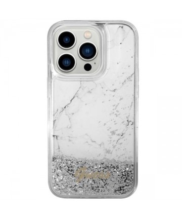 Guess GUHCP14LLCSGSGH iPhone 14 Pro 6.1" white/white hardcase Liquid Glitter Marble