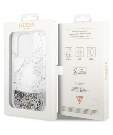Guess GUHCP14LLCSGSGH iPhone 14 Pro 6.1" white/white hardcase Liquid Glitter Marble