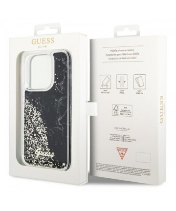 Guess GUHCP14LLCSGSGK iPhone 14 Pro 6.1" black/black hardcase Liquid Glitter Marble