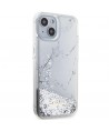 Guess Liquid Glitter Marble case for iPhone 14 - white