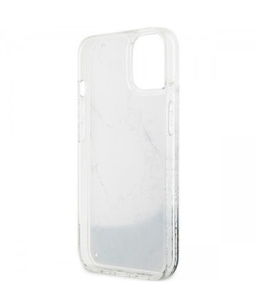 Guess Liquid Glitter Marble case for iPhone 14 - white