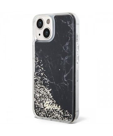 Guess Liquid Glitter Marble case for iPhone 14 - black