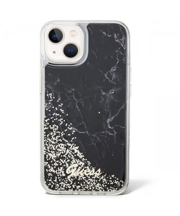 Guess Liquid Glitter Marble case for iPhone 14 - black