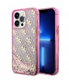Guess GUHCP14XLC4PSGP iPhone 14 Pro Max 6.7" pink/pink hardcase Liquid Glitter 4G Transculent