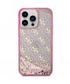 Guess GUHCP14XLC4PSGP iPhone 14 Pro Max 6.7" pink/pink hardcase Liquid Glitter 4G Transculent