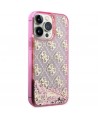 Guess GUHCP14XLC4PSGP iPhone 14 Pro Max 6.7" pink/pink hardcase Liquid Glitter 4G Transculent