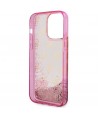 Guess GUHCP14XLC4PSGP iPhone 14 Pro Max 6.7" pink/pink hardcase Liquid Glitter 4G Transculent