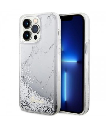 Guess GUHCP14XLCSGSGH iPhone 14 Pro Max 6.7" white/white hardcase Liquid Glitter Marble