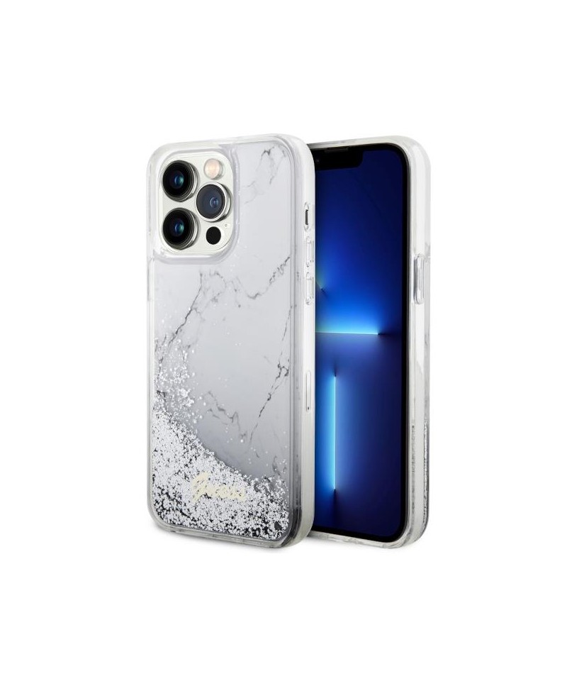 Guess GUHCP14XLCSGSGH iPhone 14 Pro Max 6.7" white/white hardcase Liquid Glitter Marble