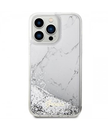 Guess GUHCP14XLCSGSGH iPhone 14 Pro Max 6.7" white/white hardcase Liquid Glitter Marble