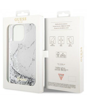 Guess GUHCP14XLCSGSGH iPhone 14 Pro Max 6.7" white/white hardcase Liquid Glitter Marble