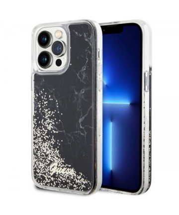 Guess GUHCP14XLCSGSGK iPhone 14 Pro Max 6.7" black/black hardcase Liquid Glitter Marble