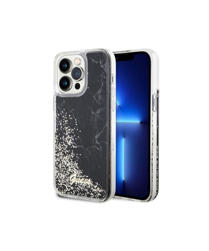 Guess GUHCP14XLCSGSGK iPhone 14 Pro Max 6.7" black/black hardcase Liquid Glitter Marble