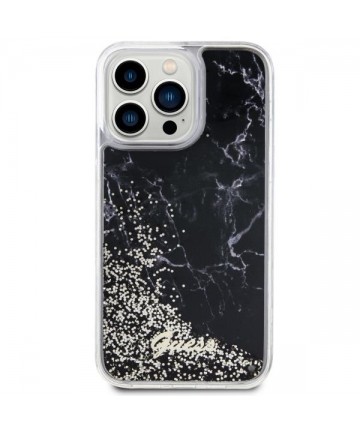 Guess GUHCP14XLCSGSGK iPhone 14 Pro Max 6.7" black/black hardcase Liquid Glitter Marble