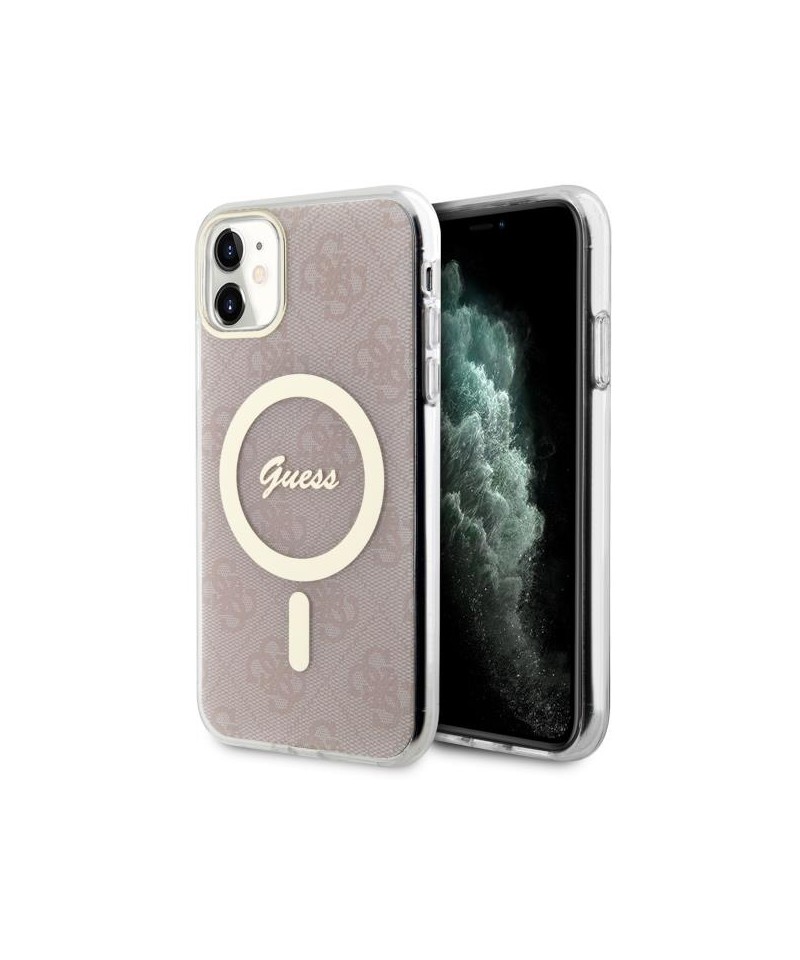 Guess GUHMN61H4STP iPhone 11 6.1" pink/pink hardcase 4G MagSafe