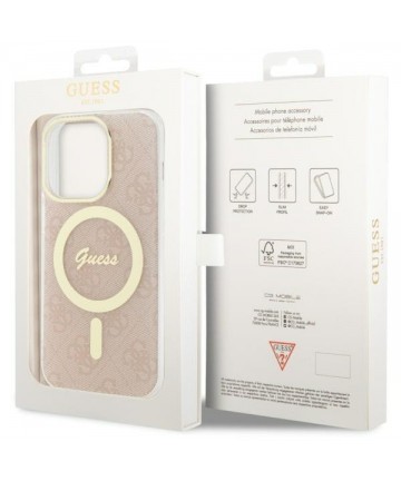 Guess GUHMP14LH4STP iPhone 14 Pro 6.1" pink/pink hardcase 4G MagSafe