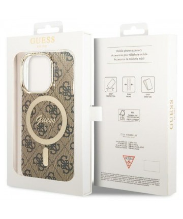 Guess GUHMP14LH4STW iPhone 14 Pro 6.1" brown/brown hardcase 4G MagSafe
