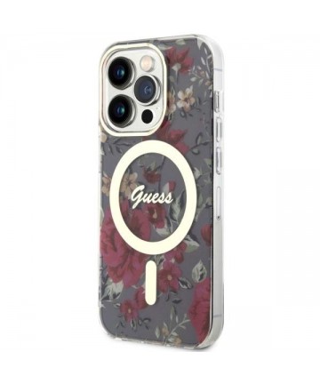 Guess GUHMP14LHCFWSA iPhone 14 Pro 6.1" green/khaki hardcase Flower MagSafe