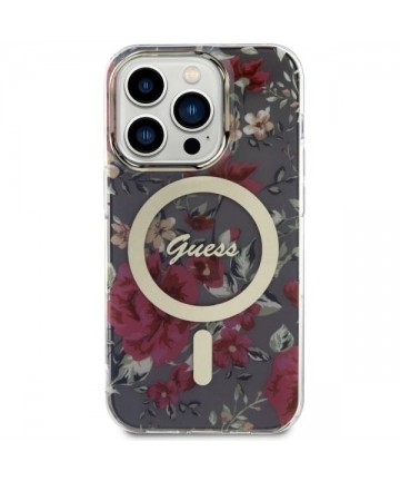 Guess GUHMP14LHCFWSA iPhone 14 Pro 6.1" green/khaki hardcase Flower MagSafe