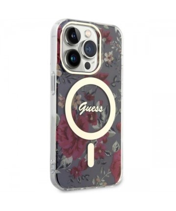 Guess GUHMP14LHCFWSA iPhone 14 Pro 6.1" green/khaki hardcase Flower MagSafe