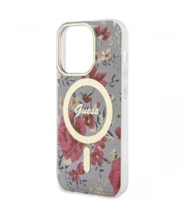Guess GUHMP14LHCFWSA iPhone 14 Pro 6.1" green/khaki hardcase Flower MagSafe