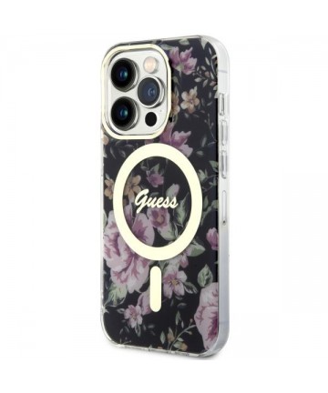 Guess GUHMP14LHCFWSK iPhone 14 Pro 6.1" black/black hardcase Flower MagSafe