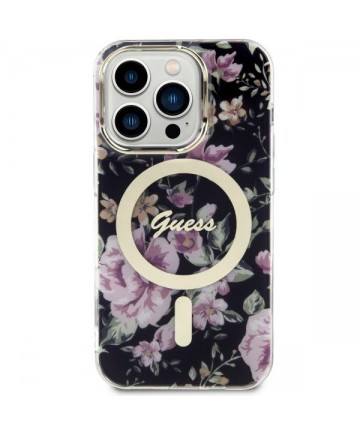 Guess GUHMP14LHCFWSK iPhone 14 Pro 6.1" black/black hardcase Flower MagSafe