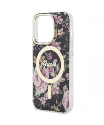 Guess GUHMP14LHCFWSK iPhone 14 Pro 6.1" black/black hardcase Flower MagSafe