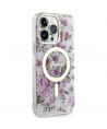 Guess GUHMP14LHCFWST iPhone 14 Pro 6.1" transparent hardcase Flower MagSafe