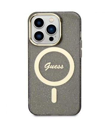 Guess GUHMP14LHCMCGK iPhone 14 Pro 6.1" black/black hardcase Glitter Gold MagSafe