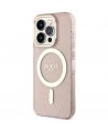 Guess GUHMP14LHCMCGP iPhone 14 Pro 6.1" pink/pink hardcase Glitter Gold MagSafe