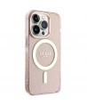 Guess GUHMP14LHCMCGP iPhone 14 Pro 6.1" pink/pink hardcase Glitter Gold MagSafe