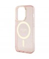 Guess GUHMP14LHCMCGP iPhone 14 Pro 6.1" pink/pink hardcase Glitter Gold MagSafe