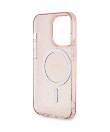 Guess GUHMP14LHCMCGP iPhone 14 Pro 6.1" pink/pink hardcase Glitter Gold MagSafe
