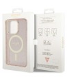 Guess GUHMP14LHCMCGP iPhone 14 Pro 6.1" pink/pink hardcase Glitter Gold MagSafe