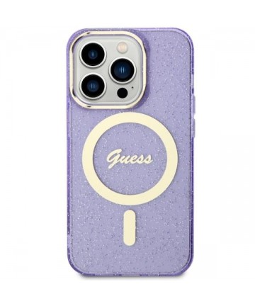 Guess GUHMP14LHCMCGU iPhone 14 Pro 6.1" purple/purple hardcase Glitter Gold MagSafe