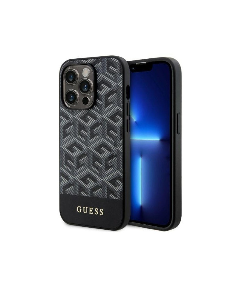 Guess GUHMP14LHGCFSEK iPhone 14 Pro 6.1" black/black hardcase GCube Stripes MagSafe