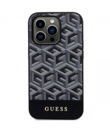 Guess GUHMP14LHGCFSEK iPhone 14 Pro 6.1" black/black hardcase GCube Stripes MagSafe