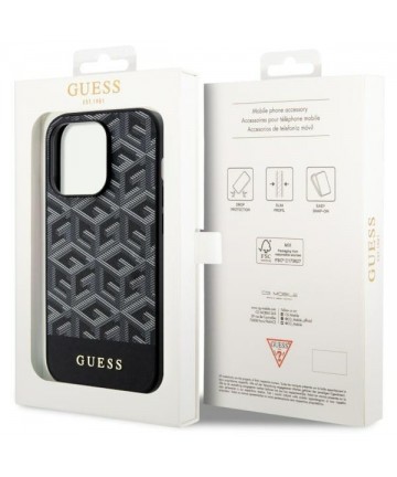 Guess GUHMP14LHGCFSEK iPhone 14 Pro 6.1" black/black hardcase GCube Stripes MagSafe