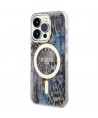 Guess GUHMP14LHLEOPWB iPhone 14 Pro 6.1" blue/blue hardcase Leopard MagSafe