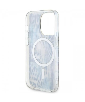 Guess GUHMP14LHLEOPWB iPhone 14 Pro 6.1" blue/blue hardcase Leopard MagSafe
