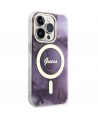 Guess GUHMP14LHTMRSU iPhone 14 Pro 6.1" purple/purple hardcase Golden Marble MagSafe