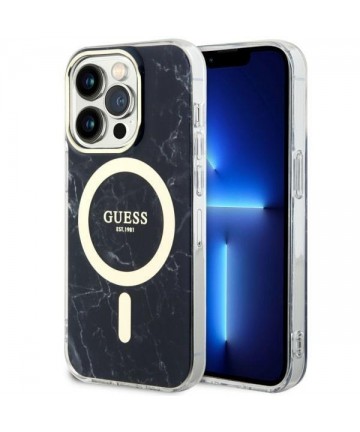 Guess GUHMP14LPCUMAK iPhone 14 Pro 6.1" black/black hardcase Marble MagSafe