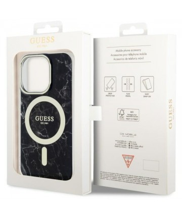 Guess GUHMP14LPCUMAK iPhone 14 Pro 6.1" black/black hardcase Marble MagSafe