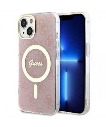 Guess GUHMP14MH4STP iPhone 14 Plus 6.7" pink/pink hardcase 4G MagSafe